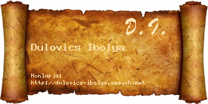 Dulovics Ibolya névjegykártya
